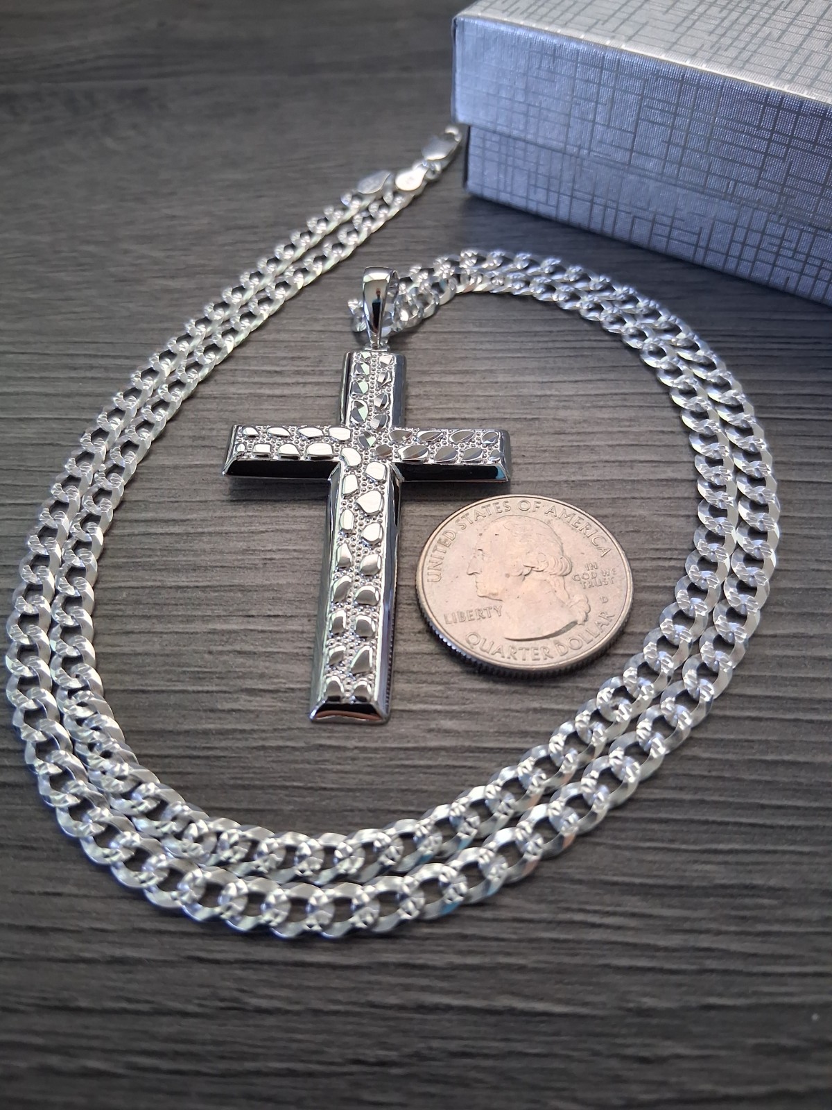 cadena y cruz de plata 925 plata real autentica y marcada