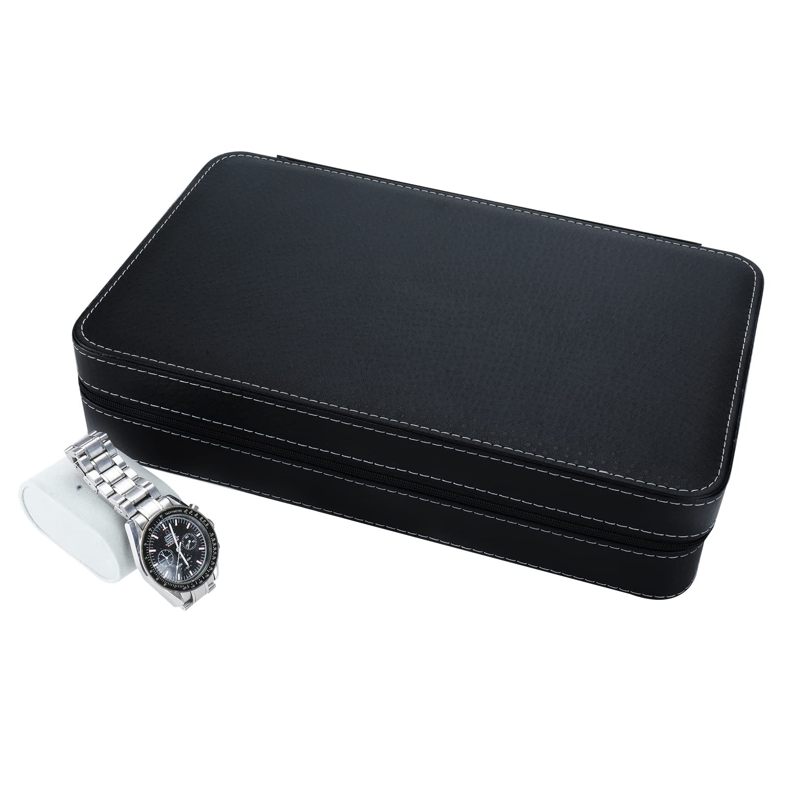 12 Slots Boxes,Portable Zip Jewelry Display Case with Removable Pillow for Je…