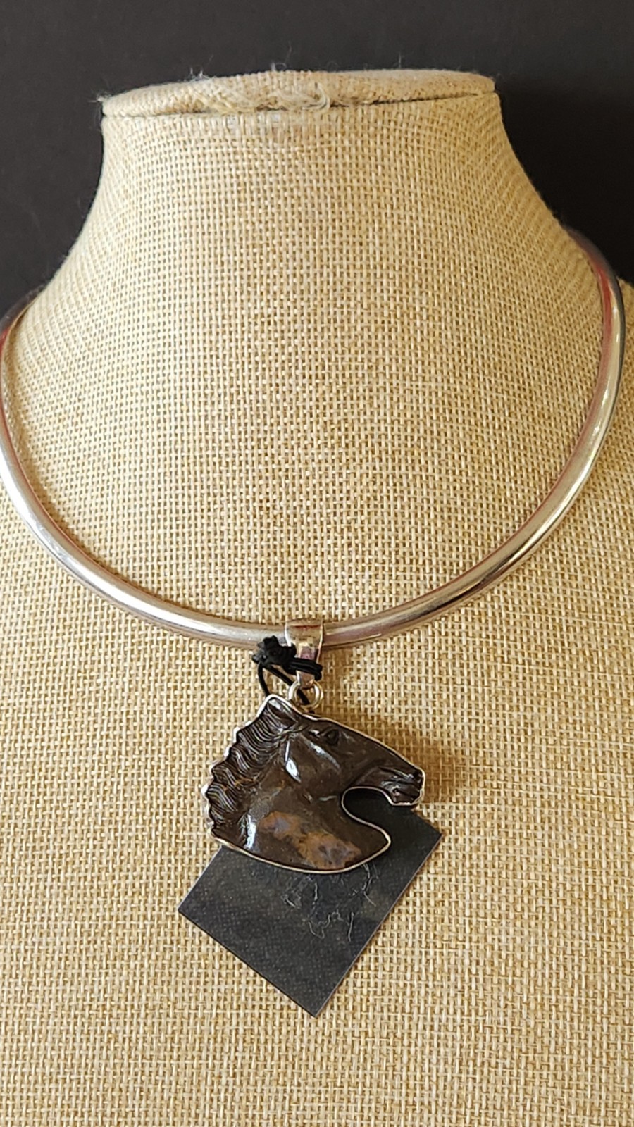 Charles Albert Sterling Silver Boulder Opal Horse Pendant 1.80″x1.58″ Gorgeous