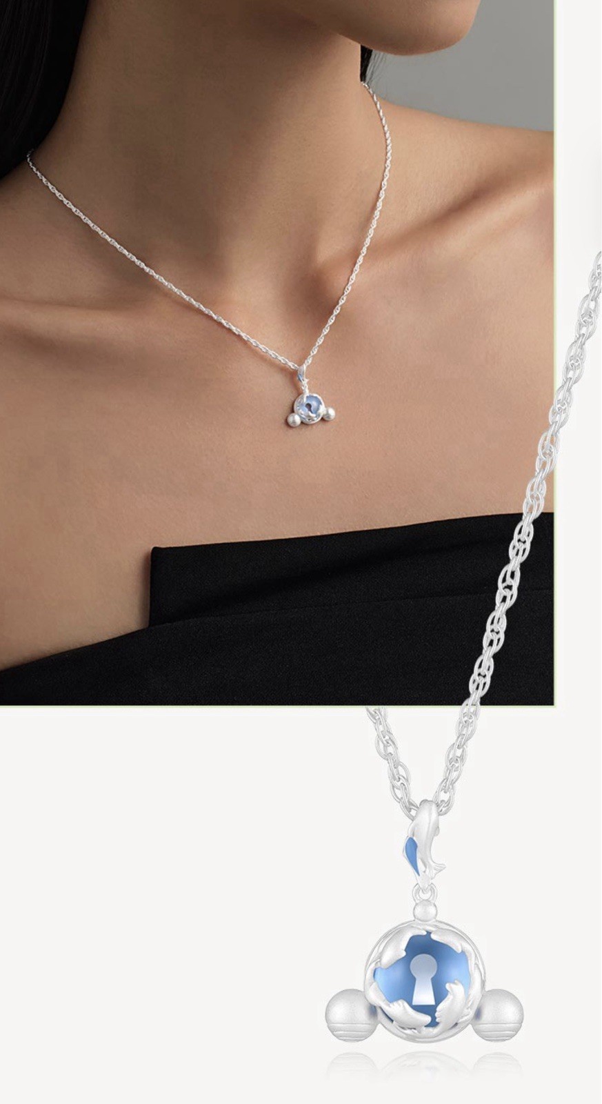 Popop Skullpanda Self-border series open confinement necklace 925 Silver 45+5cm