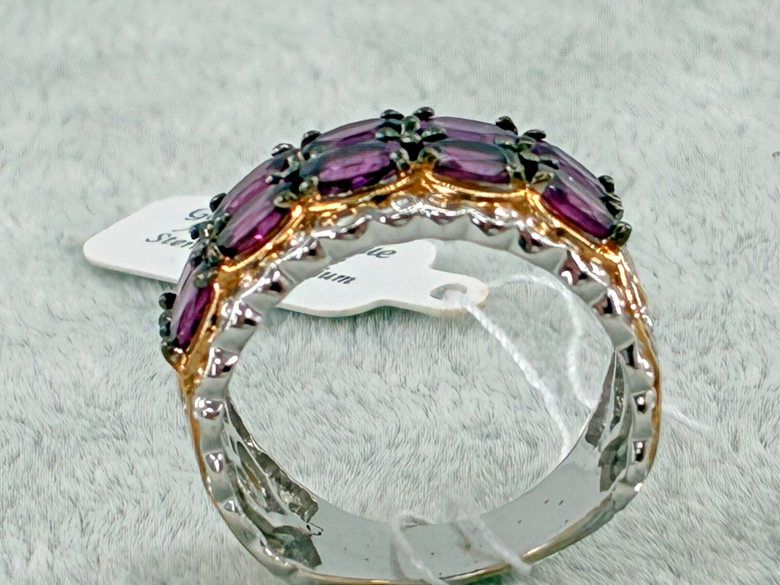 Michael Valitutti Gems en Vogue Color Change Garnet Gold Silver Palladium Ring 8