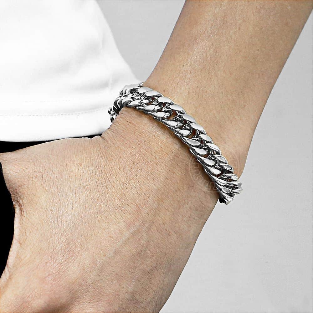 11mm Men’s Stainless Steel Bracelet Necklace Jewelry Set Byzantine Chain 8-30in