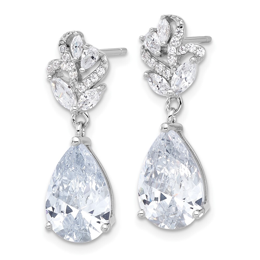 25.5mm Cheryl M Fancy Marquise-cut & Brilliant-cut Pear CZ Dangle Earrings