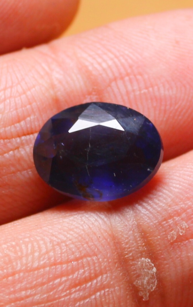 Iolite Gemstone, Oval shape Faceted Cut Loose Blue Iolite natural stone, 5.10 Ct