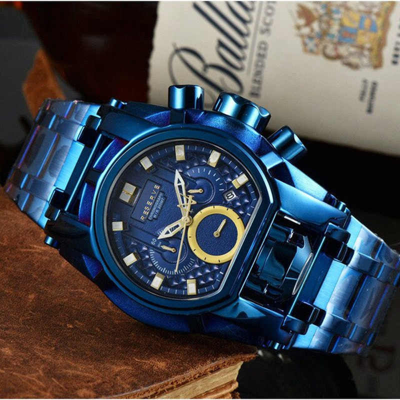 Reserve Bolt Zeus Undefeated Mens Watch Chronograph Invincible Luxury Watch