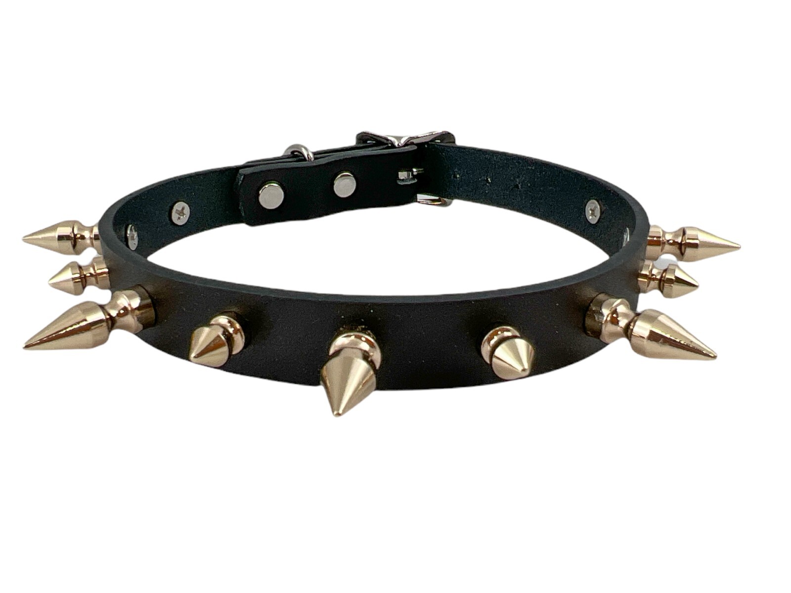 Spike Leather Choker Necklace Collar Punk Rock Gothic Rockabilly Thrash Metal