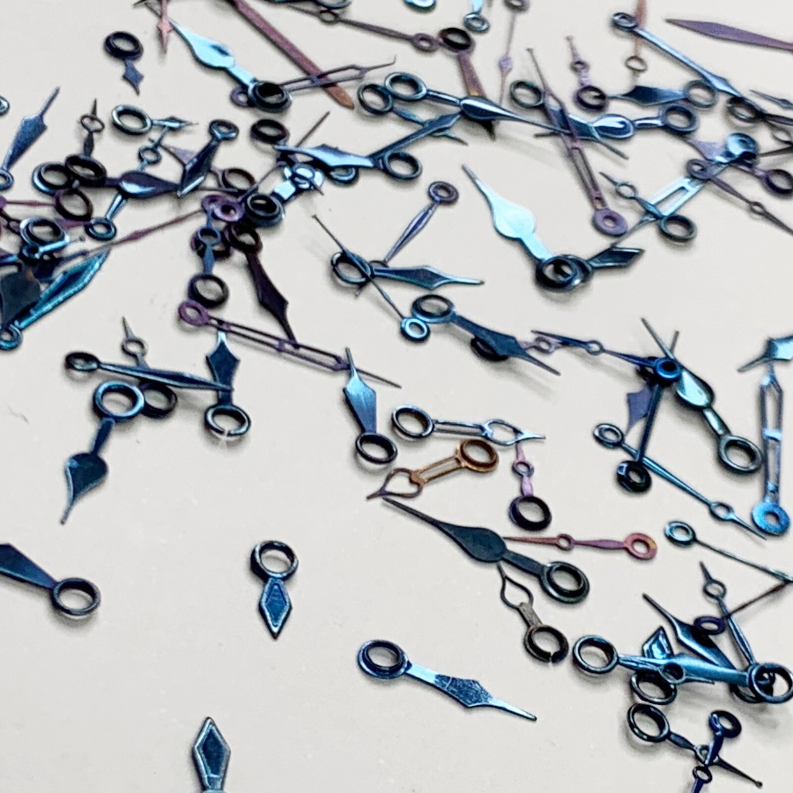 20 Waltham Wrist Watch Hands Blue 3/0 6/0 10L Repair Watchmakers Lot Parts Spade