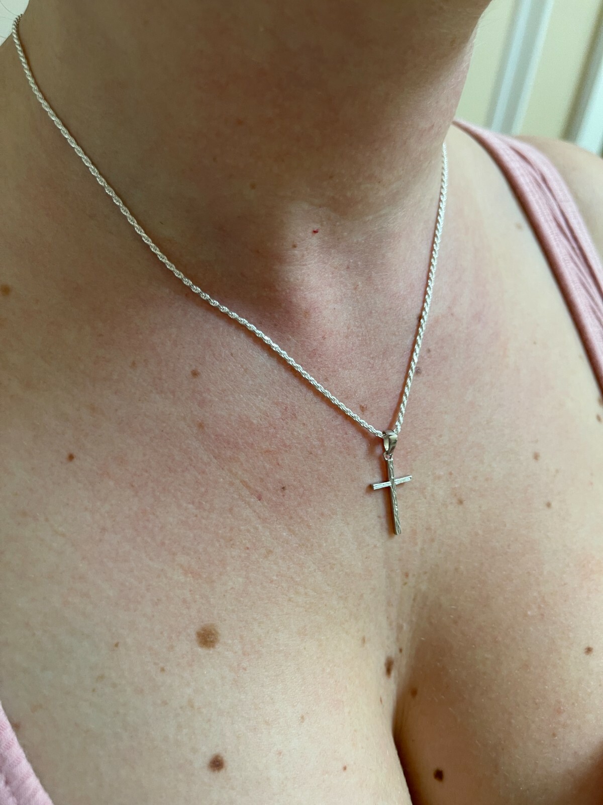 Small 0.75″ Plain Cross Pendant Solid 925 Sterling Silver / 14k Gold Plated