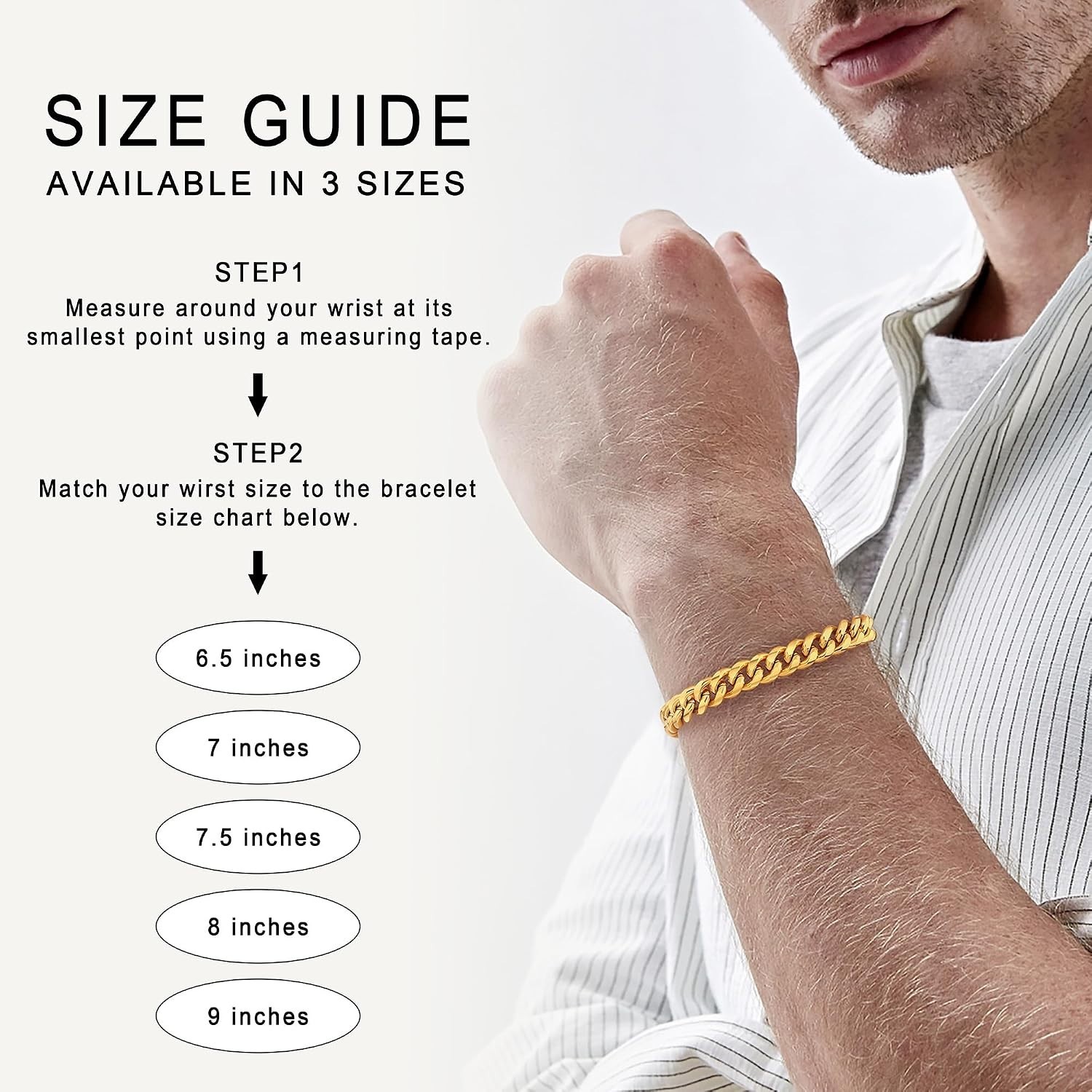 Durable and Stylish 7.5 Inch Stainless Steel Cuban Chain Bracelet – Gift Boxed