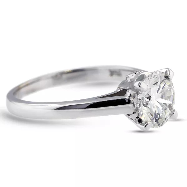 Engagement Ring 14K White Gold Classic 1.79 Carat Round Lab-Grown Diamond G SI1