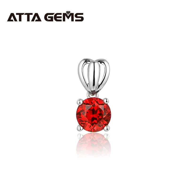 1 Carat Ruby Pendant Round Cut Pendant Necklace Gift for Her Gorgeous Pendant