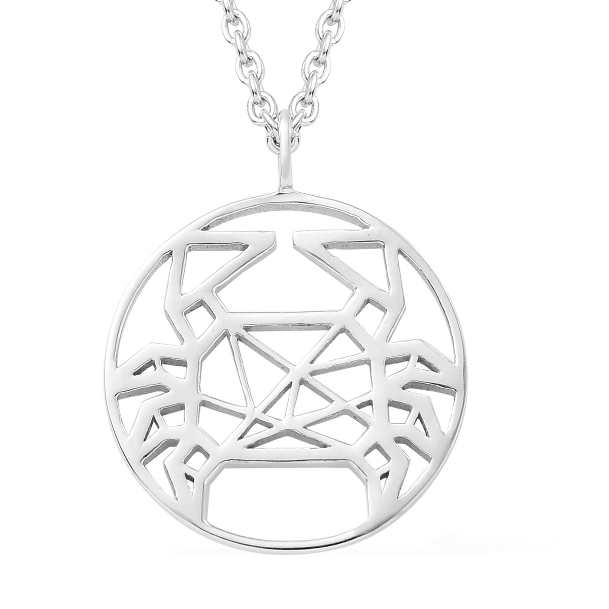 Cancer Zodiac Star Sign Pendant Necklace in 925 Solid Sterling Silver 7.5 Grams