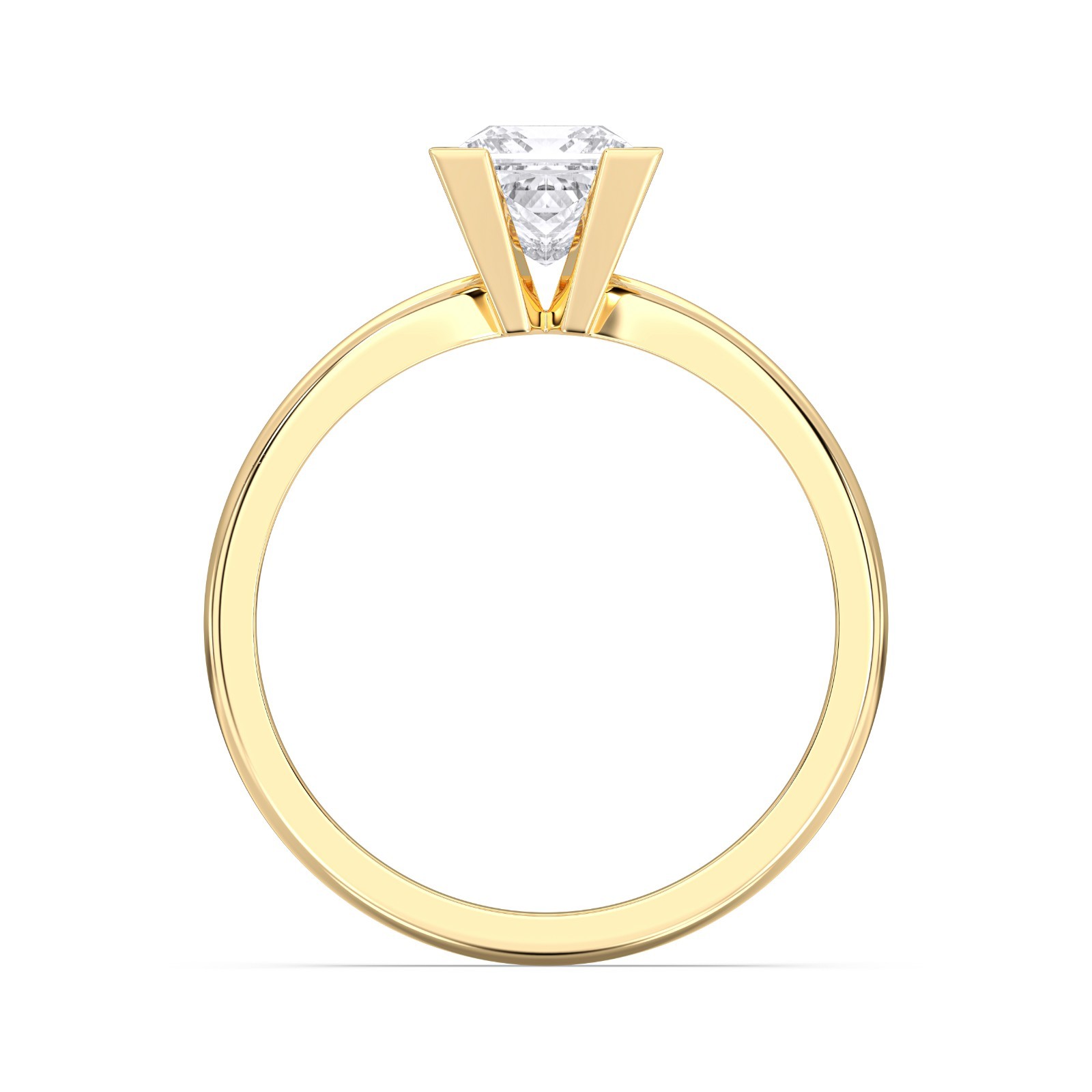 1.00Ct Princess Cut Moissanite Ring Women Half Bezel 925 Silver 10K