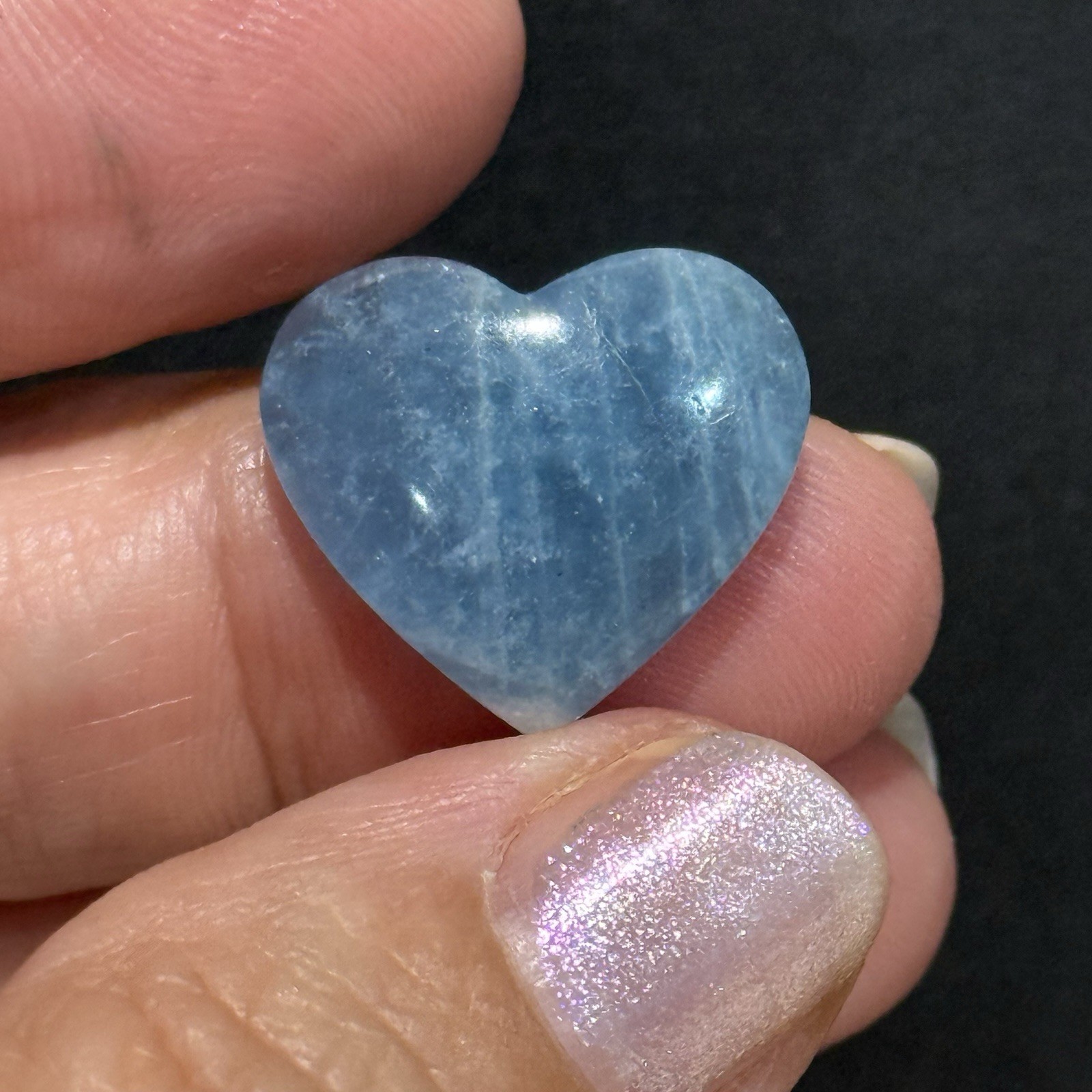 13.2ct 18.7×17.2×5.4mm Smooth Blue Aquamarine Heart Shaped Cabochon Loose Gem