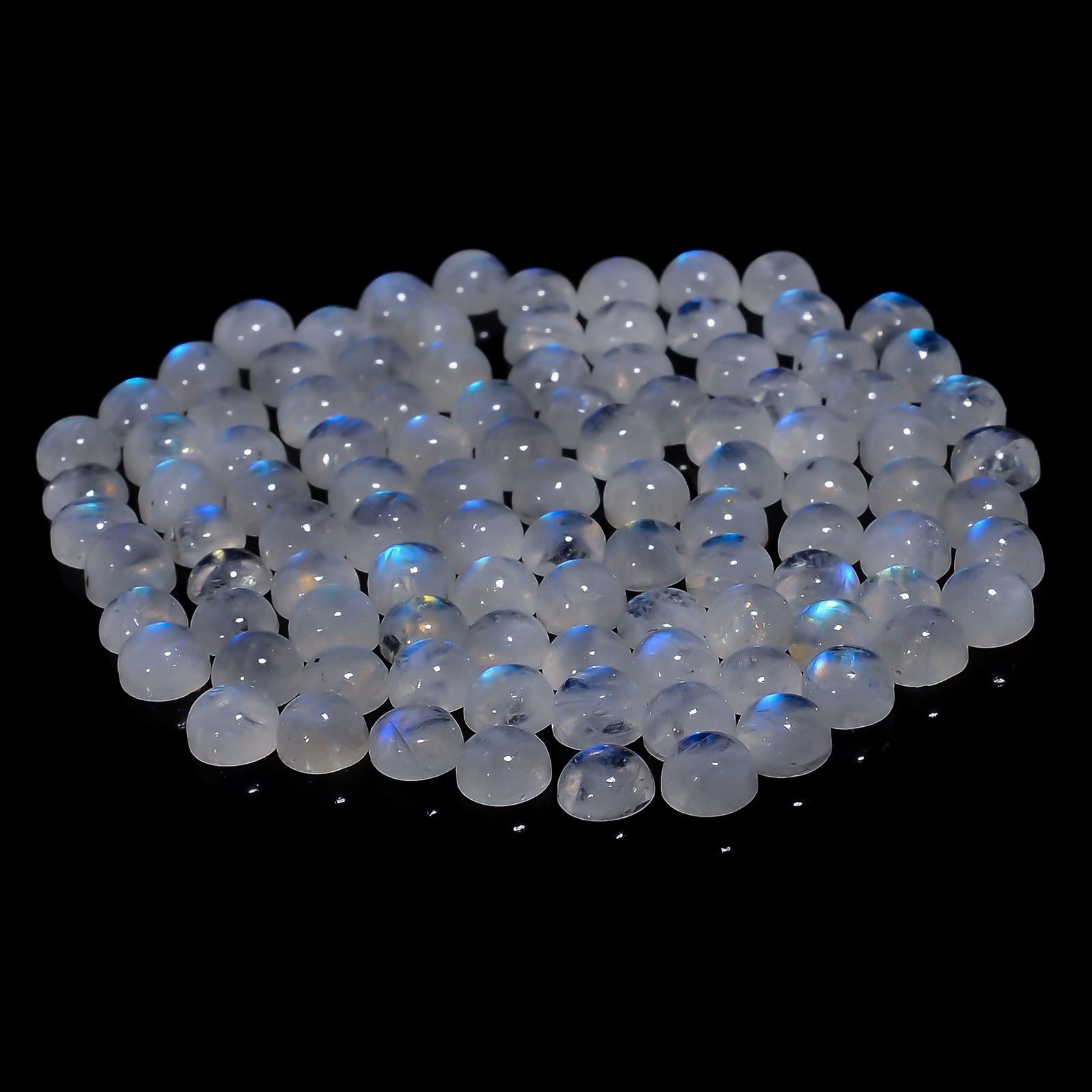 Natural Rainbow Moonstone Round Cabochon Gemstone Lot 20 Ct 6X6X3mm UGL-12