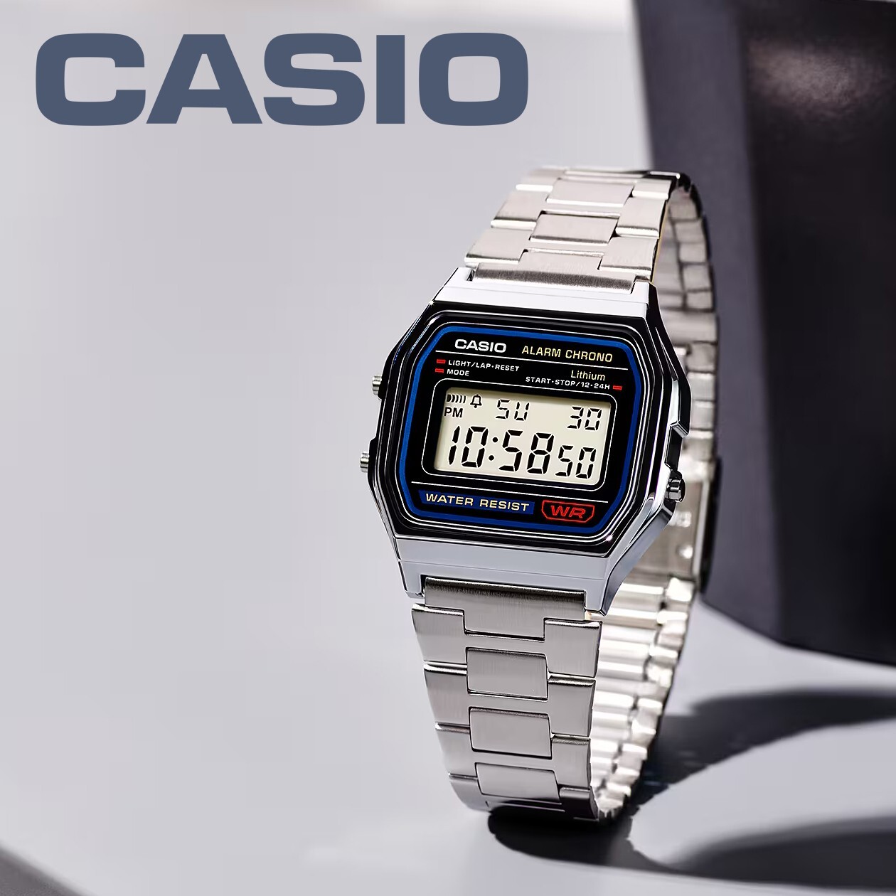 CASIO A158WA-1JH Classic Digital Watch Stainless Steel Band