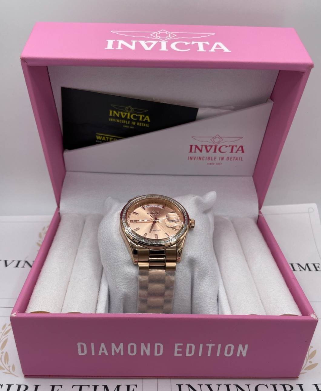 Invicta Elite Diamond 0.30 Carat Diamond Unisex Watch – 38mm, Rose Gold (48766)