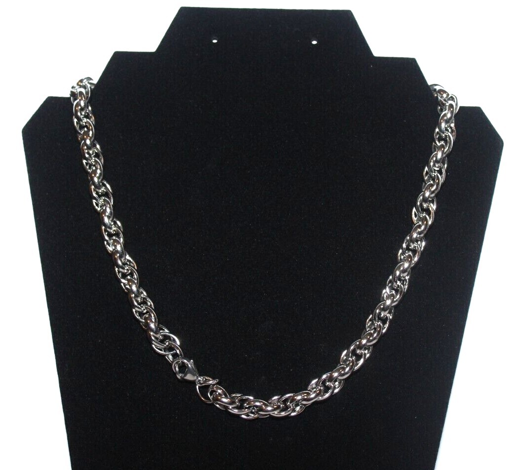 9 mm Cuban Link Chain Necklace Silver Plated SS Various Length Miami Hip Hop C