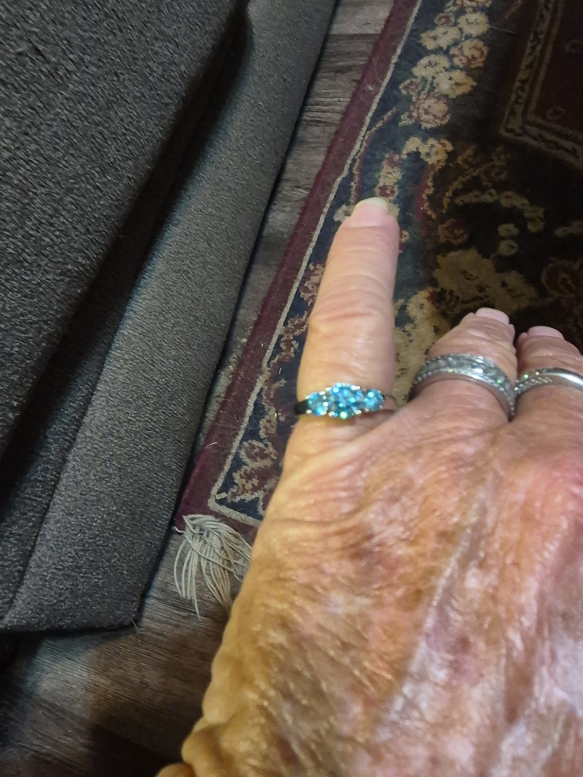 925 sterling silver ring, 2ct Blue Moissanite Stones