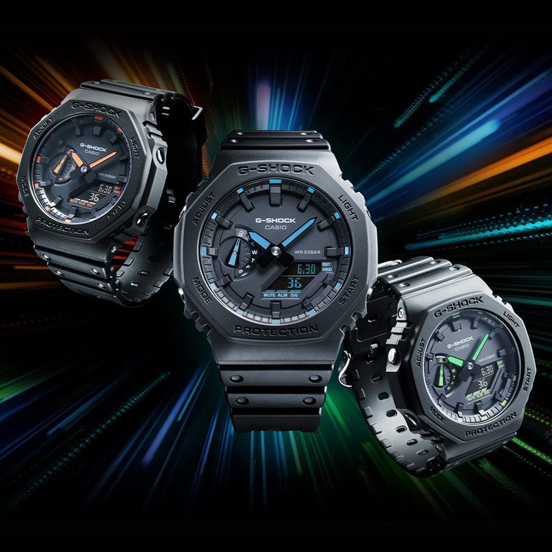 G-Shock GA2100-1A2 Neon Accent Watch Blue, Blue,Japan