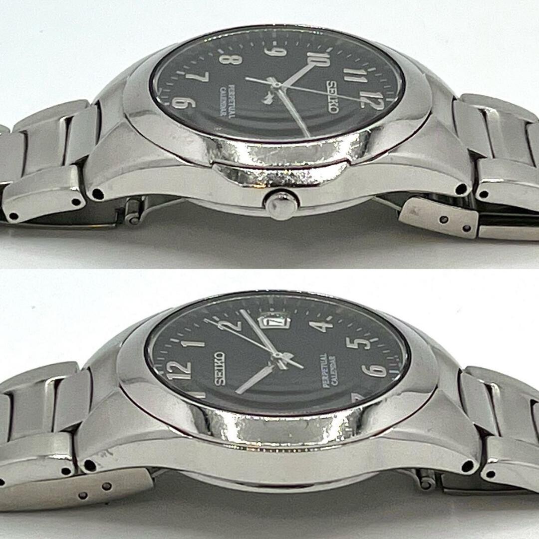SEIKO Authentic Perpetual Calendar Quartz Black Dial Stainless Steel Watch 8F32