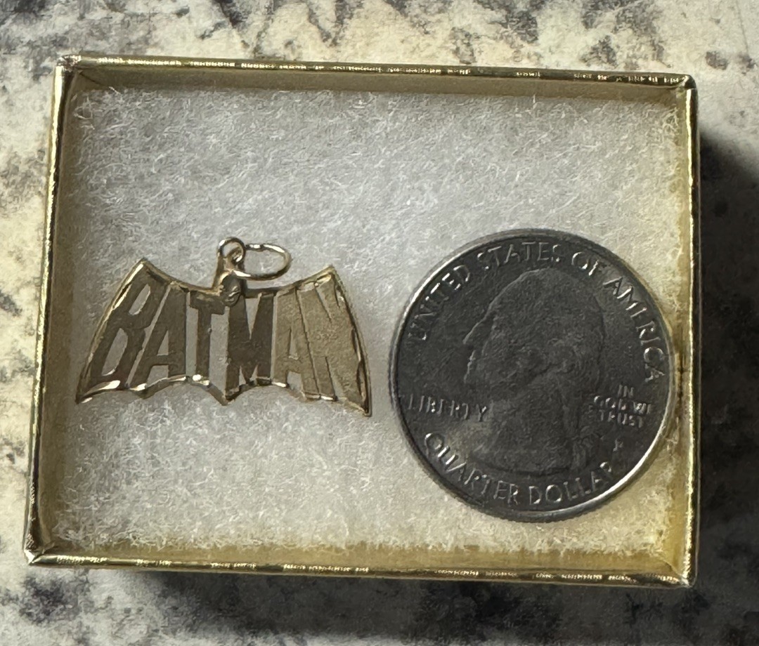 14K Yellow Gold Batman Charm Pendant Michael Anthony MA 1.3 Grams DC Comics