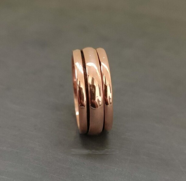 100% Solid Copper Spinner Band Ring Handmade Mediation Thumb Ring All Size SR701