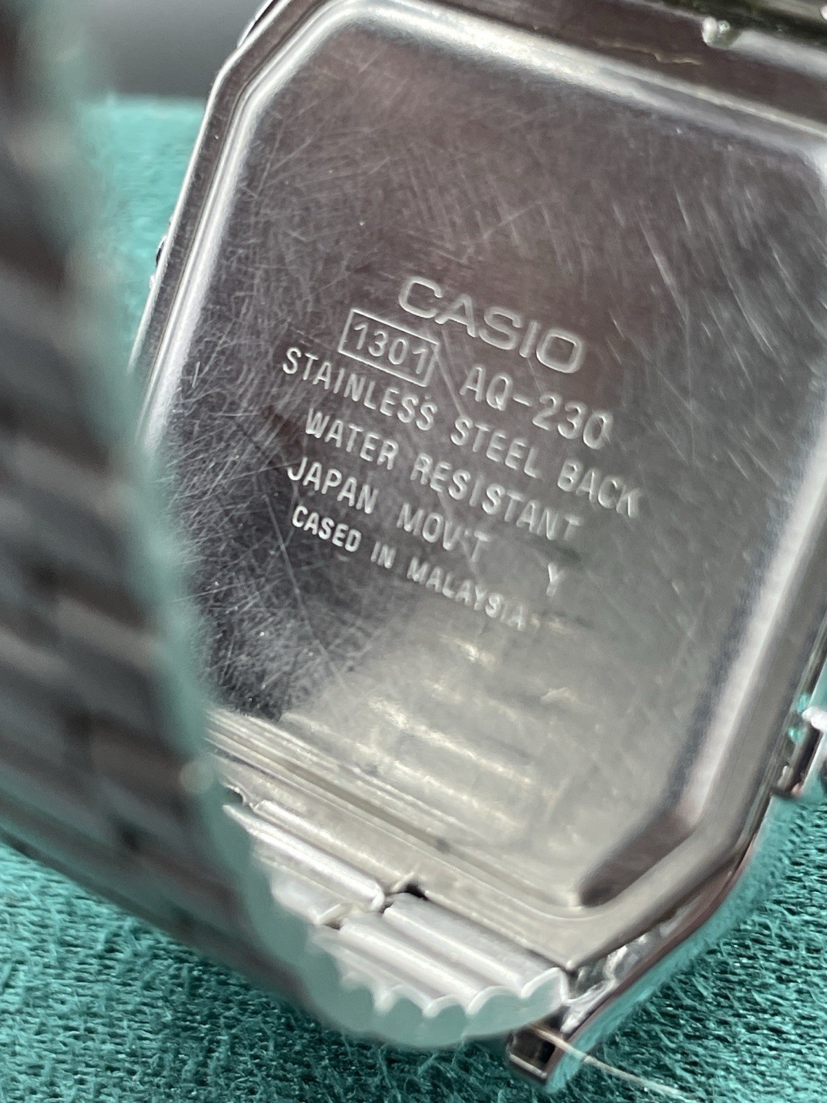 Casio AQ-230 Ana Digi Watch Silver Retro Square Japan Movt Vintage Style