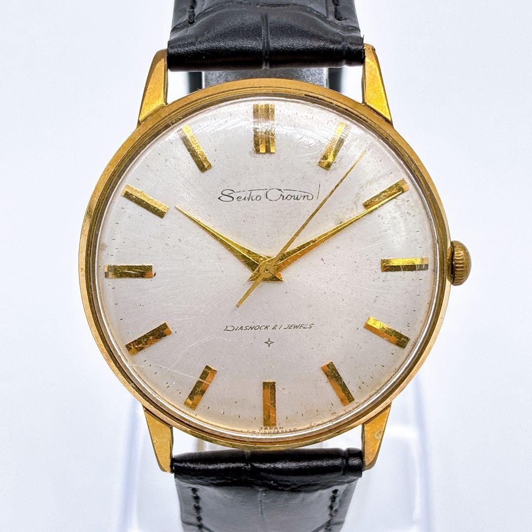 SEIKO Crown J15003E Cal 560 21 Jewel Manual Wind Watch Working