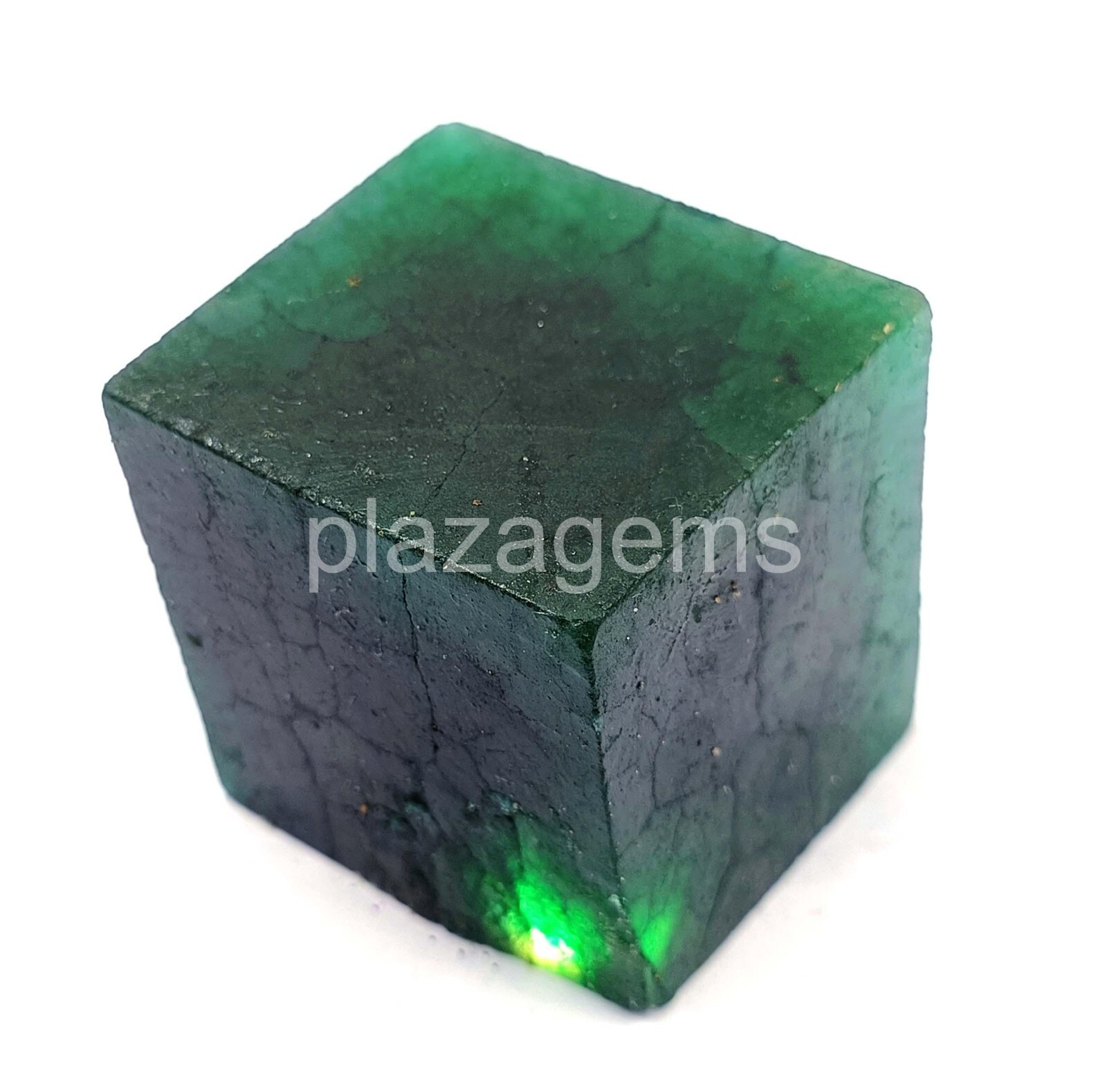 783.0 Ct Cube Cut Natural Green Emerald Raw Certified Loose Gemstone 5RDU