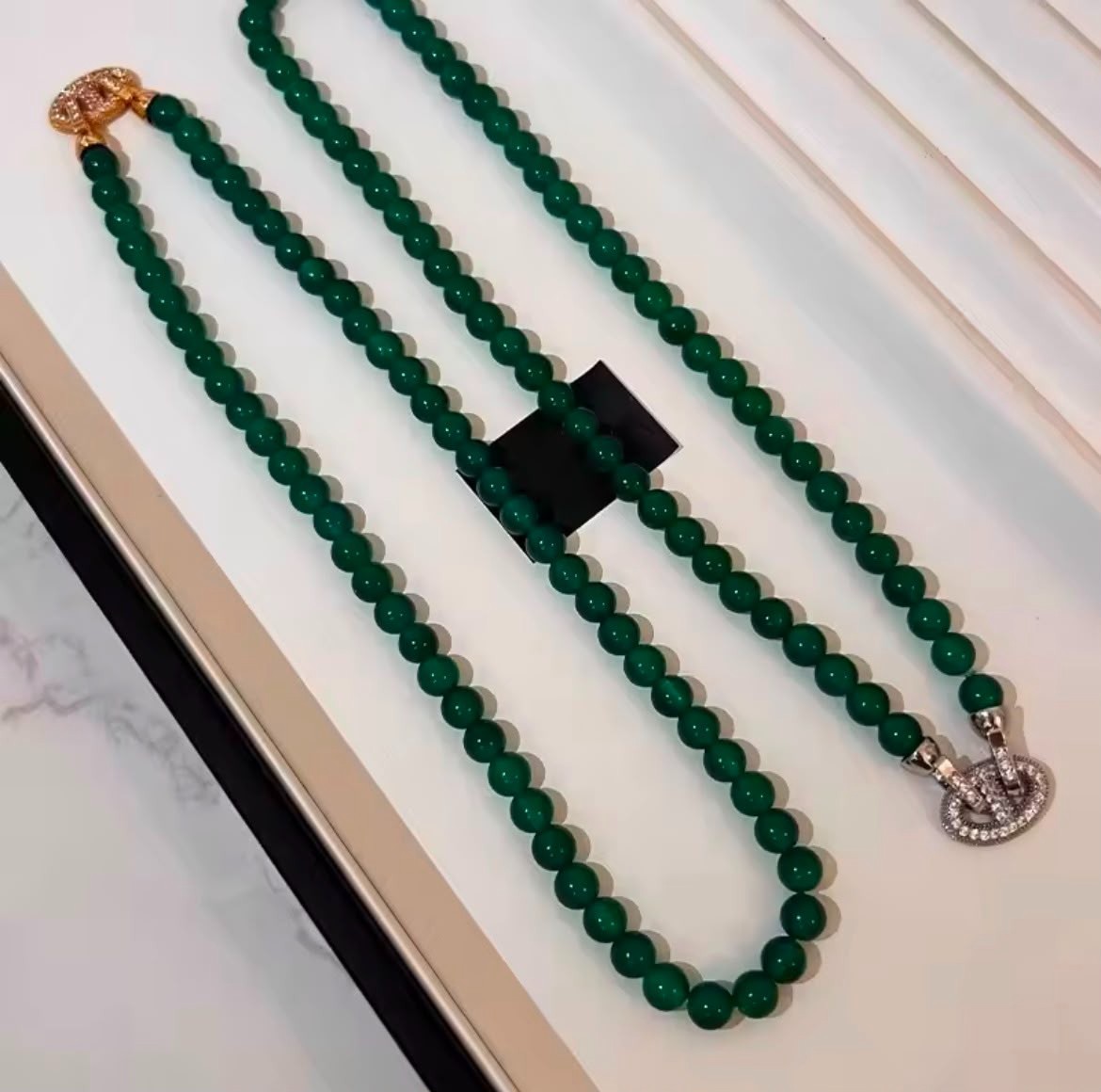 Natural Green Chalcedony 14K Gold Filled Chain Necklace Birthday Gift Women