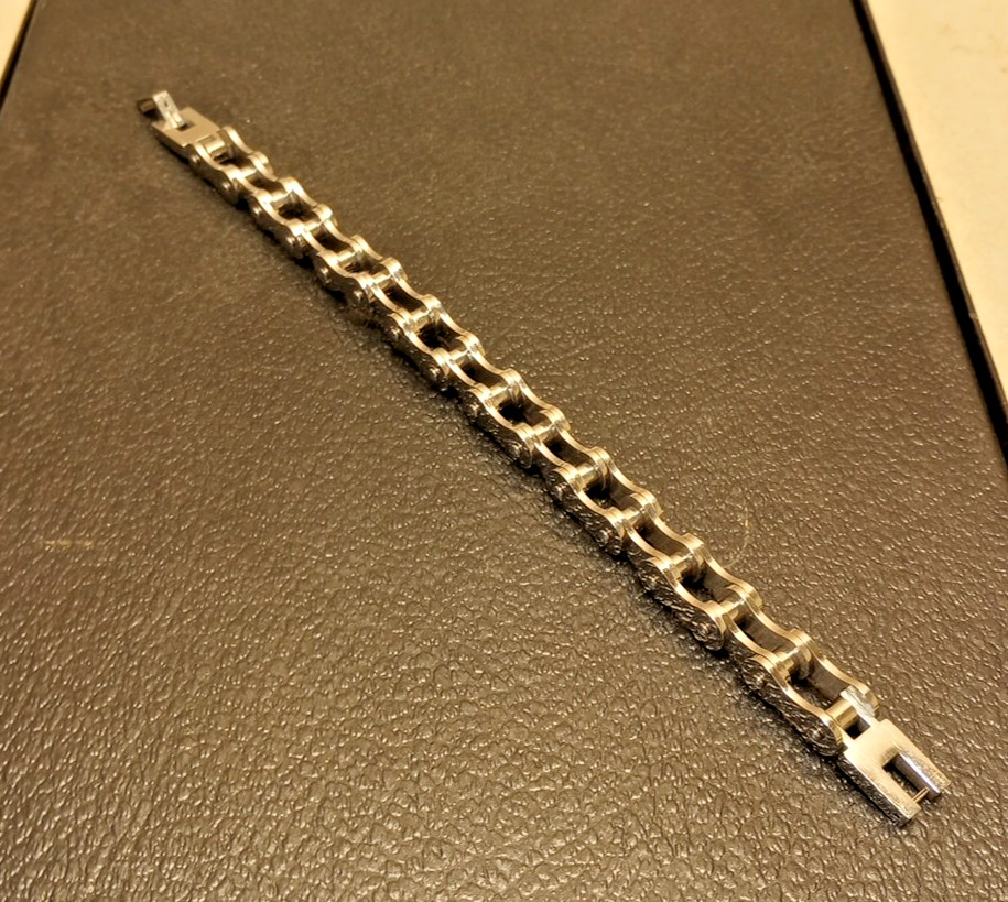 Men Biker Bicycle Chain 8-inch Bracelet Bangle Punk Steel Jewelry 8″