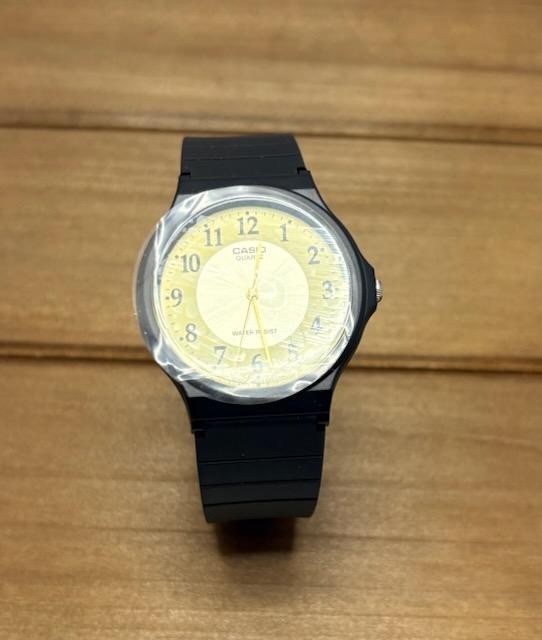 Casio MQ24-9B3 Gold Analog Watch Classic Sport Yellow Resin Band New NOS