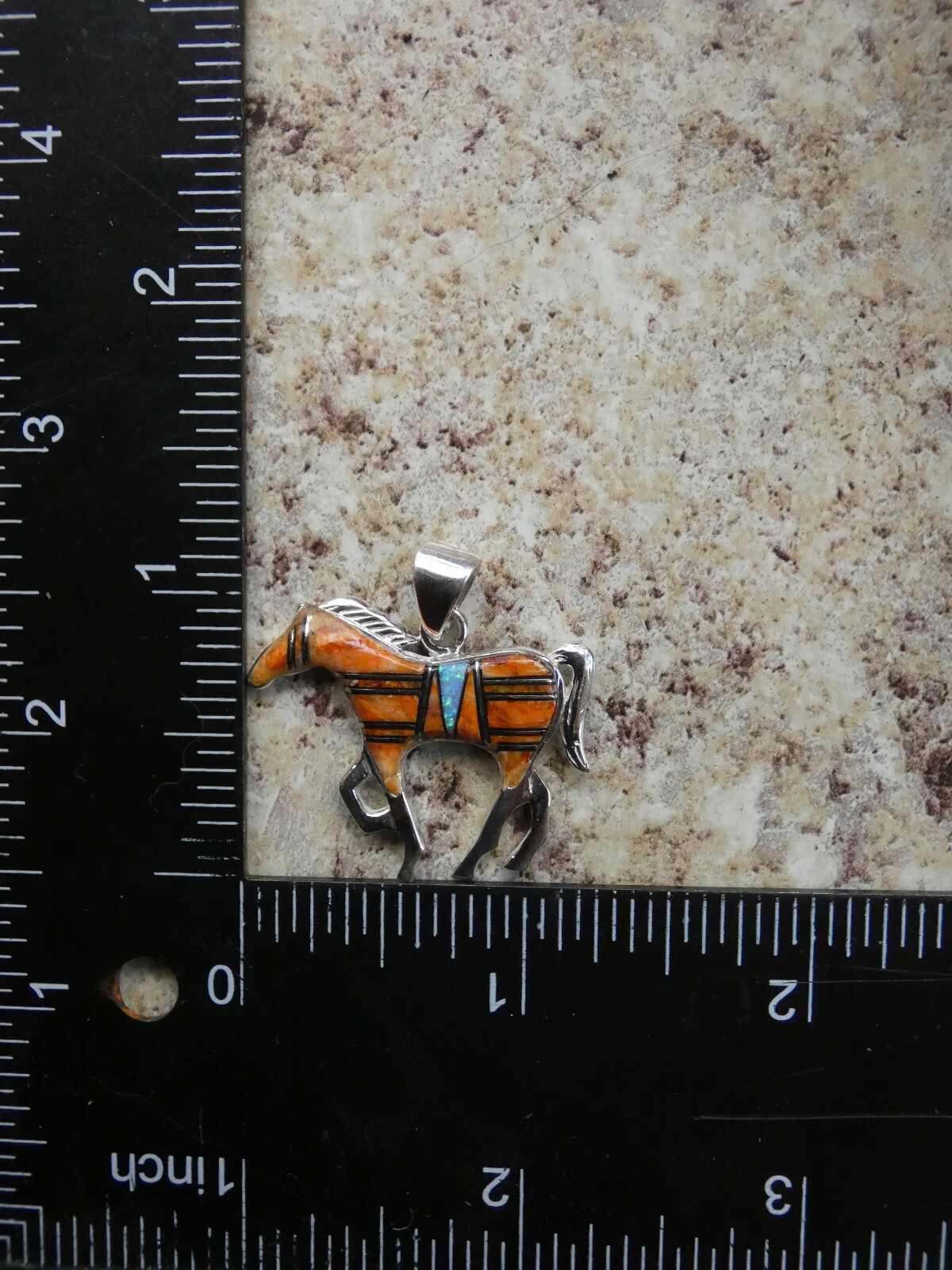 Horse Pony Stallion Sterling Silver 925 Vibrant Spiny Oyster Gemstone & Opal D31