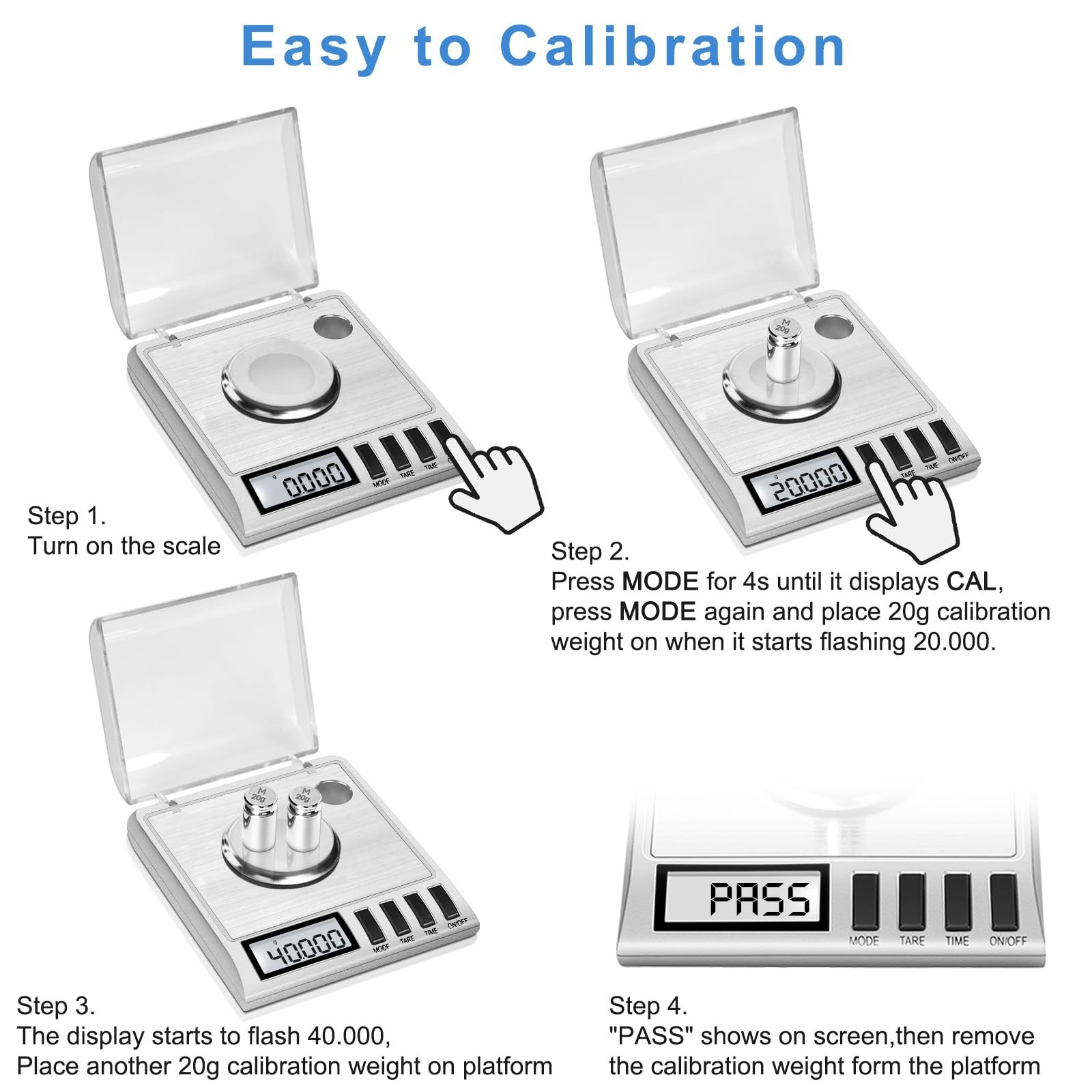 Digital Milligram Scale 50g/0.001g – Precision Jewelry & Gem Scale with Calibrat