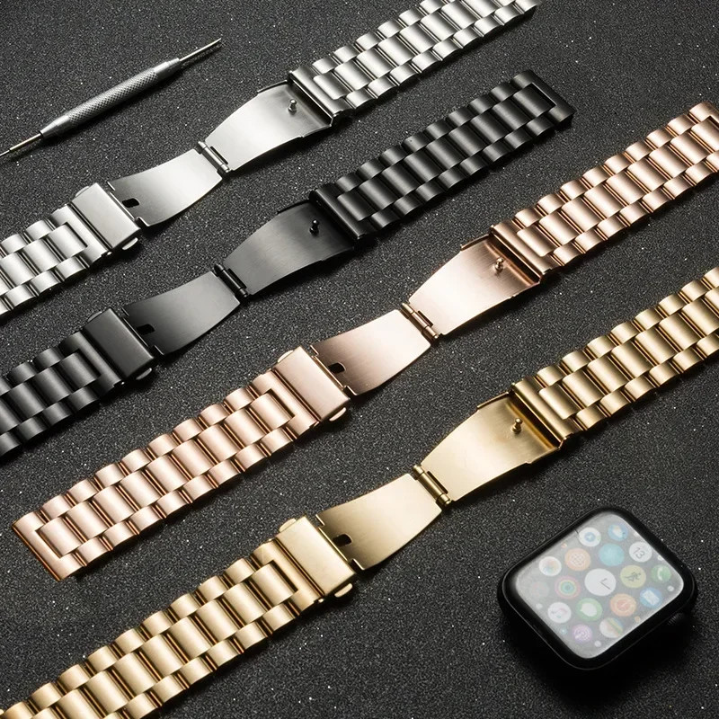 22mm Stainless Steel Watch Band Classic Link Strap For Movado Bold 3600261