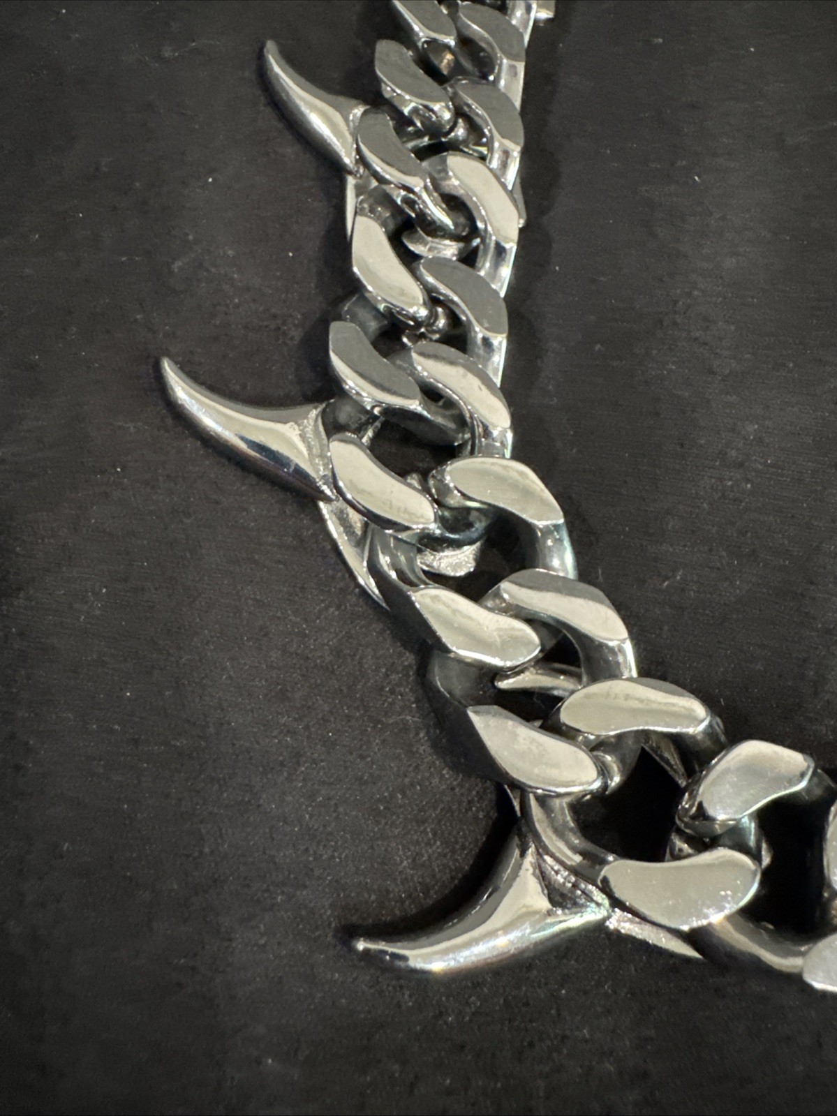 VITALY Ransom Stainless Steel Chunky Spike Chain Necklace 45 cm 17.7 inches