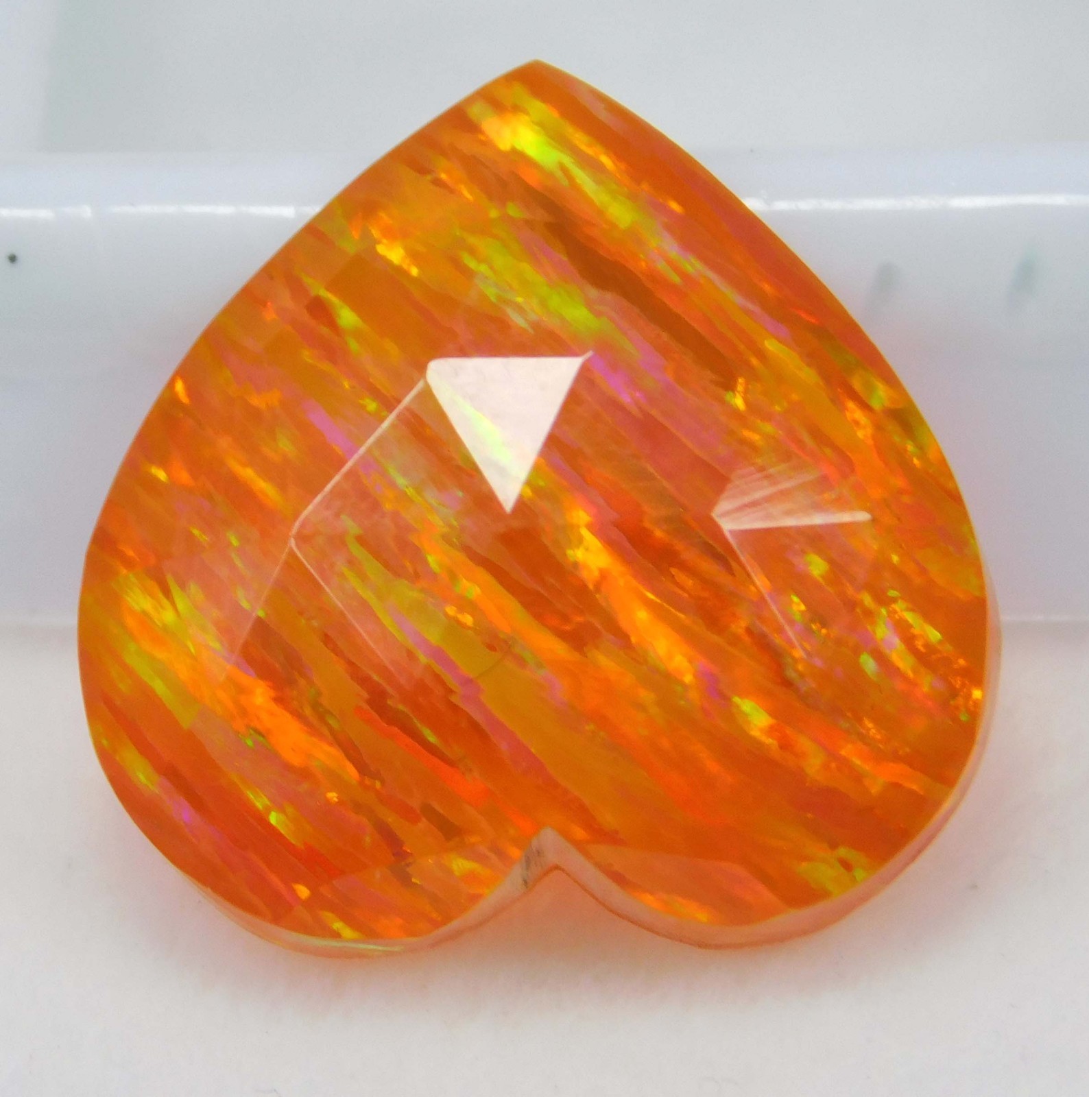Certified 8.15 Ct Natural Mexican Fire Opal Rainbow Color Heart Cut Gemstone
