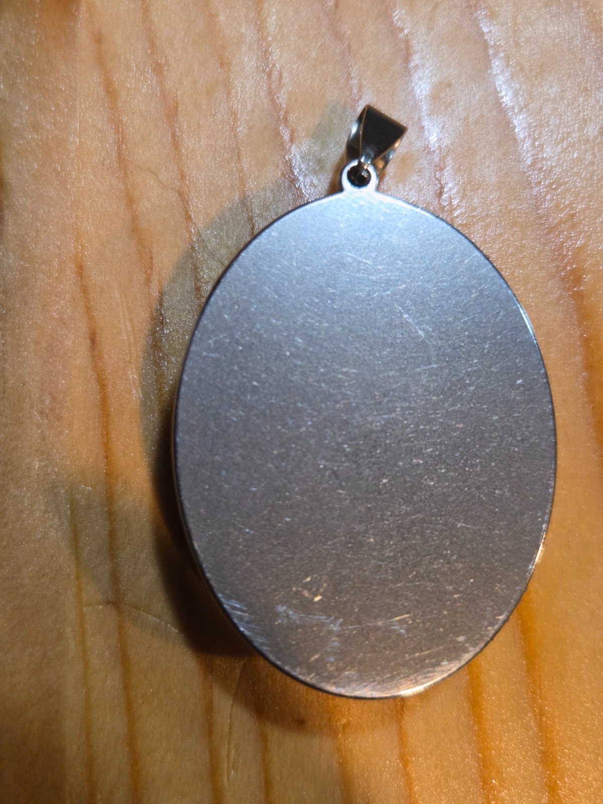 OOAK Nebula Series Petri Effect Resin Oval Pendant Stainless Steel N093