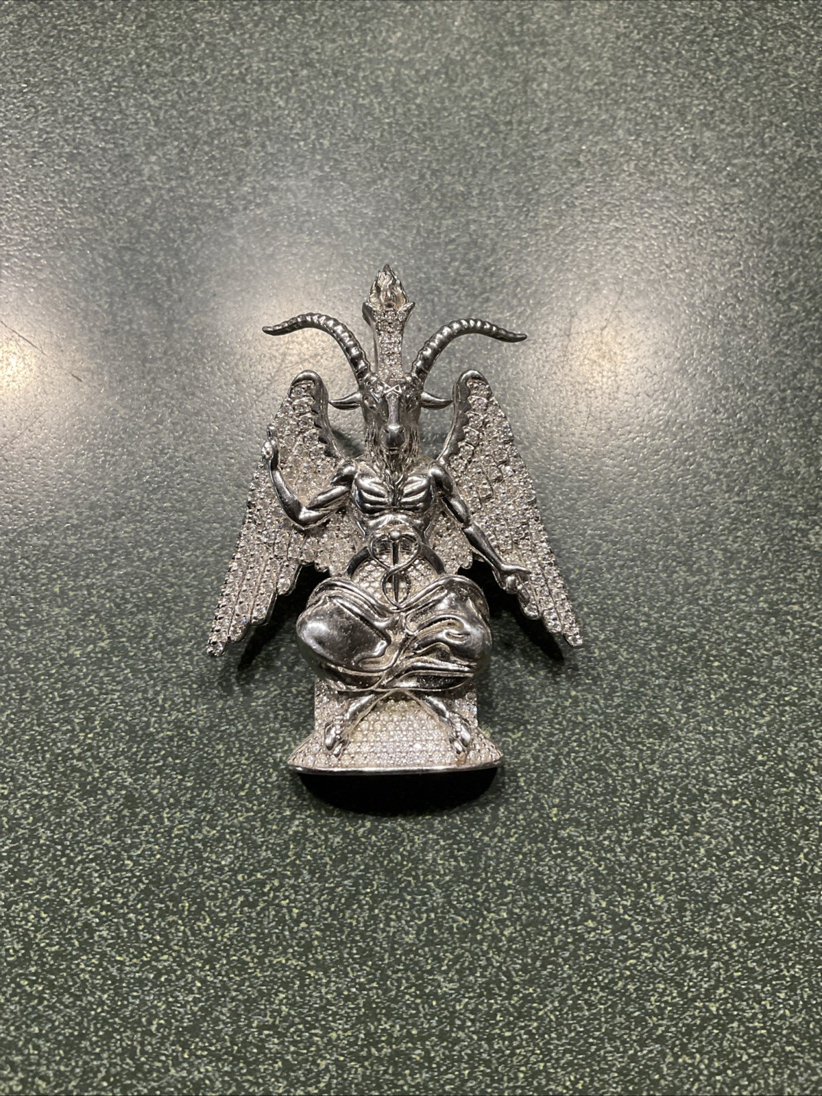 925 Sterling Silver Moissanite VVS1 Baphomet Satan Church Goat Devil Pendant