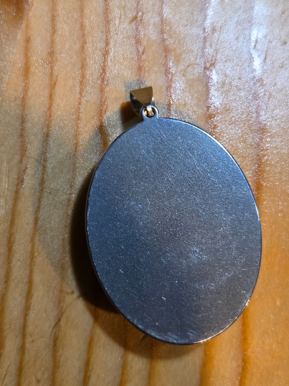 OOAK Nebula Series Petri Effect Resin Oval Pendant Stainless Steel N092