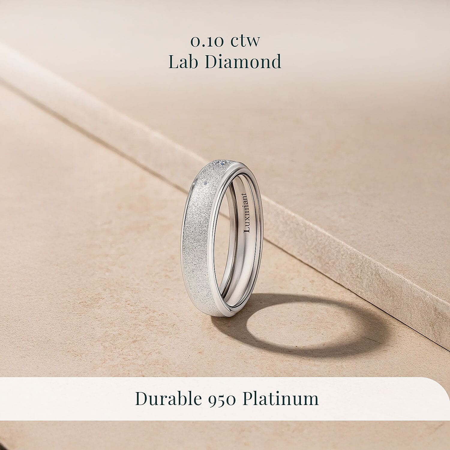 Lab Grown Diamond VS 0.10 ctw Band Ring in 950 Platinum Size 9.0 4 Grams