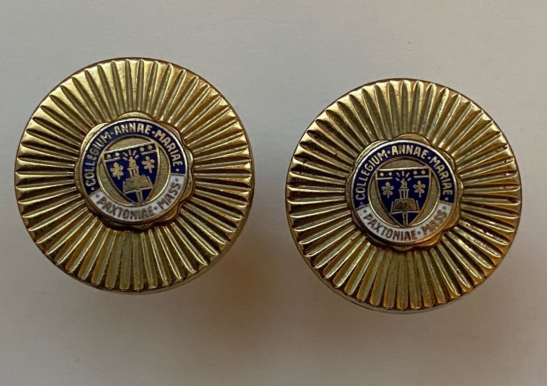 Vintage Kinney Cufflinks Anna Maria College Paxton Mass.