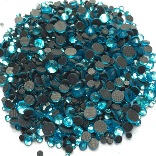 Rhinestone 1440pcs HotFix Aquamarine Beads Flatback Iron-On Glass Charm ss10 3mm