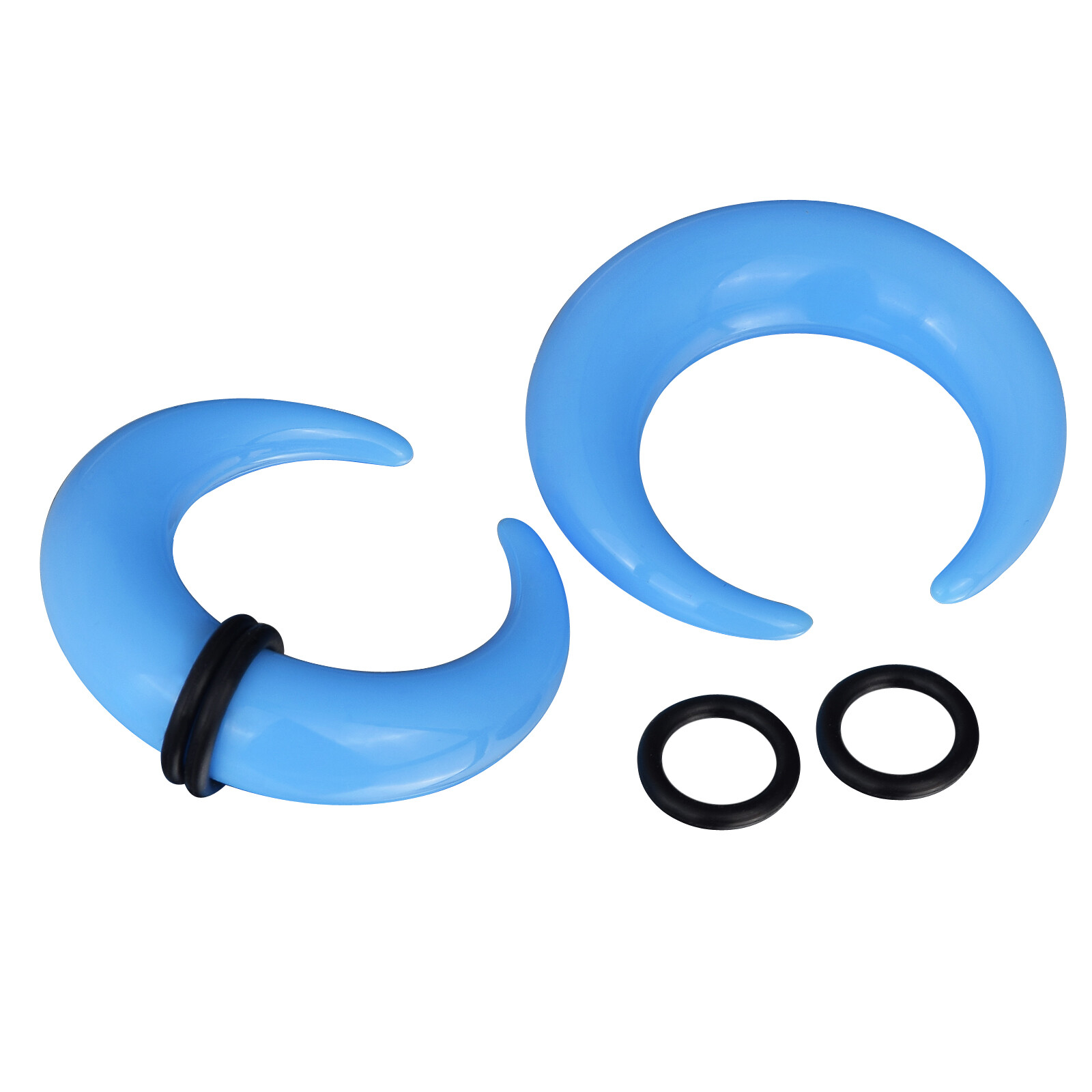 16Pcs Acrylic C Shaped Taper Pincher Septum Rings 14G-00G Gauges Piercing Kit