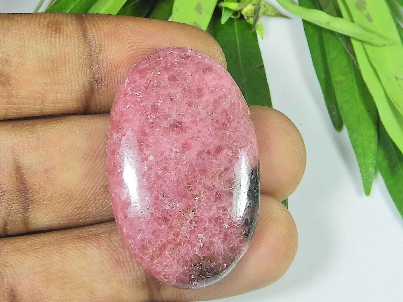 25X39X04MM Natural Red Rhodonite Quartz Oval Cabochon Loose Gemstone