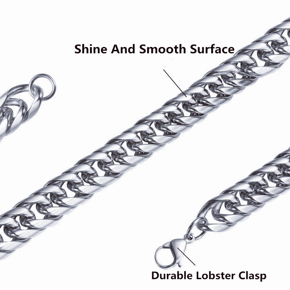 19mm Wide Stainless Steel Curb Cuban Link Chain Necklace 16inch-40inch for Men