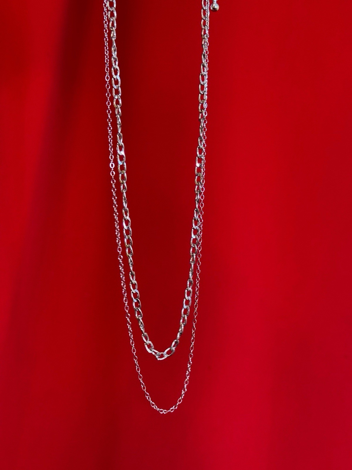 14”-16” Adjustable ❤️ Fashion Nova Silver Neck Double Layered Chain