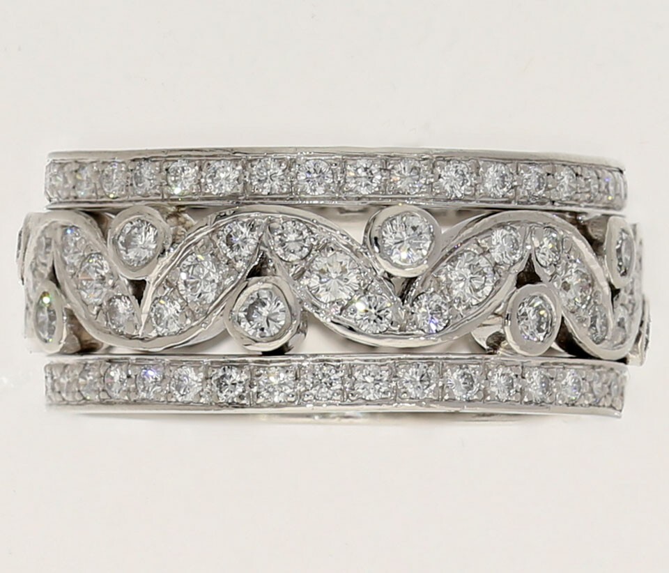 Platinum Diamond Anniversary Wedding Band Ring 2.50CT G Color 9.7MM Size 8