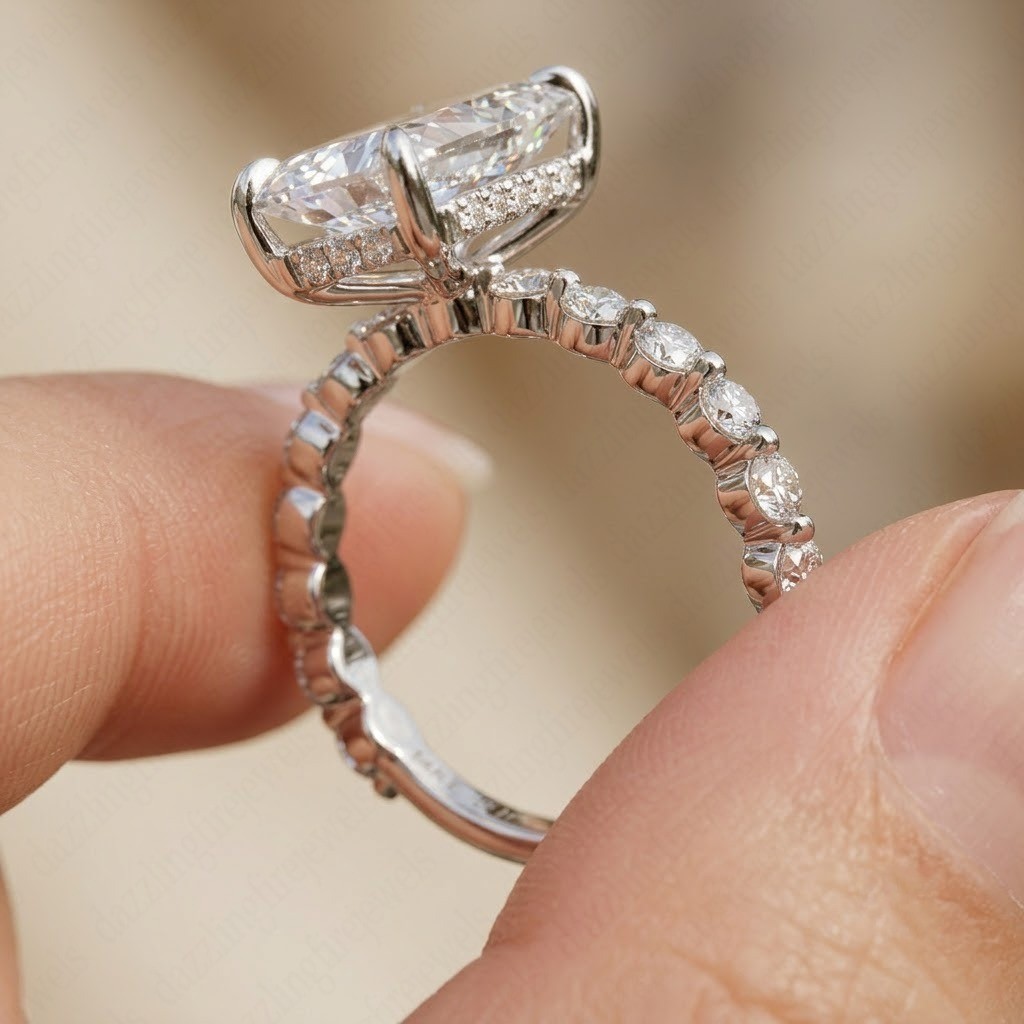 IGI 2.0Ct Radiant Cut E VVS2 Lab Grown Diamond Engagement Ring in 14K White Gold